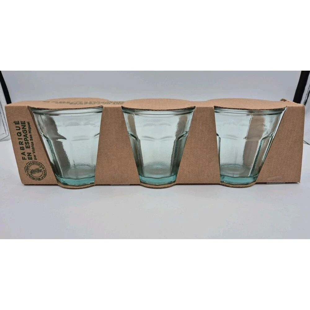 100% Recycled Authentic  Glass Vidrios San Miguel Spain 3 pcs 220ml New